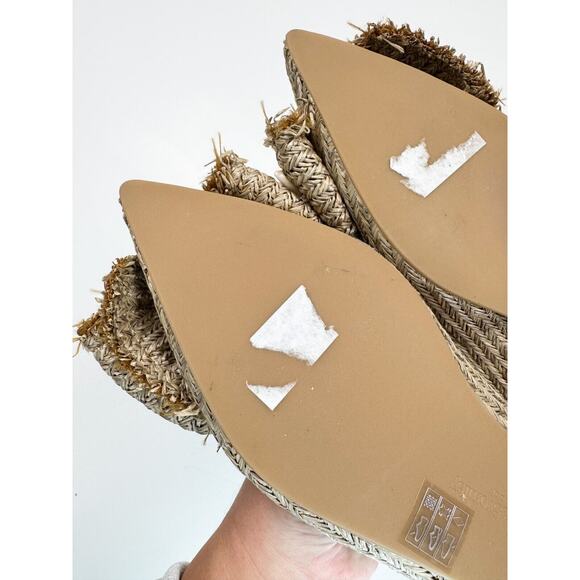 Russel & Bromley Ballet Flats Shoes Beige Woven Raffia Pointed Toe 38 US7 - Picture 7 of 10